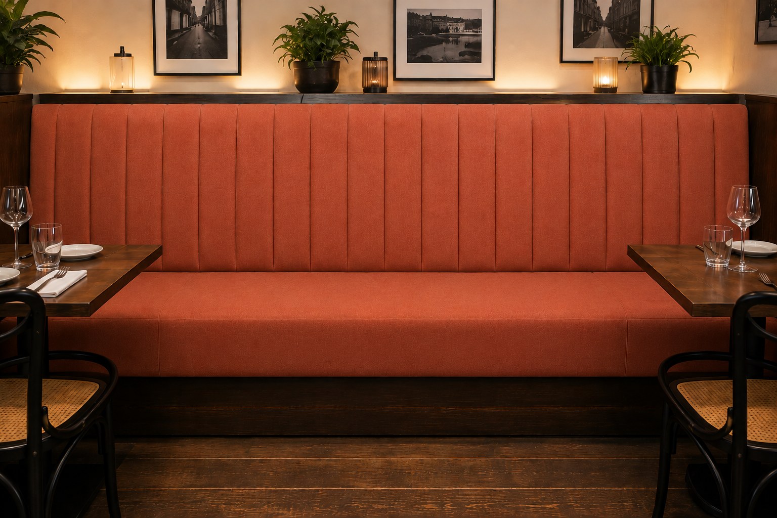 Banquette de restaurant après nettoyage Hygiène Tissus